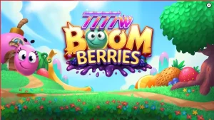 Tampilan visual slot Boomberries dengan tema desa dongeng dan buah-buahan.